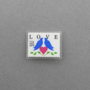 1990 Love Series: Love Birds Laminated Pinback Pin