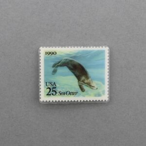 1990 Sea Creatures: Sea Otter Laminated Pinback Pin