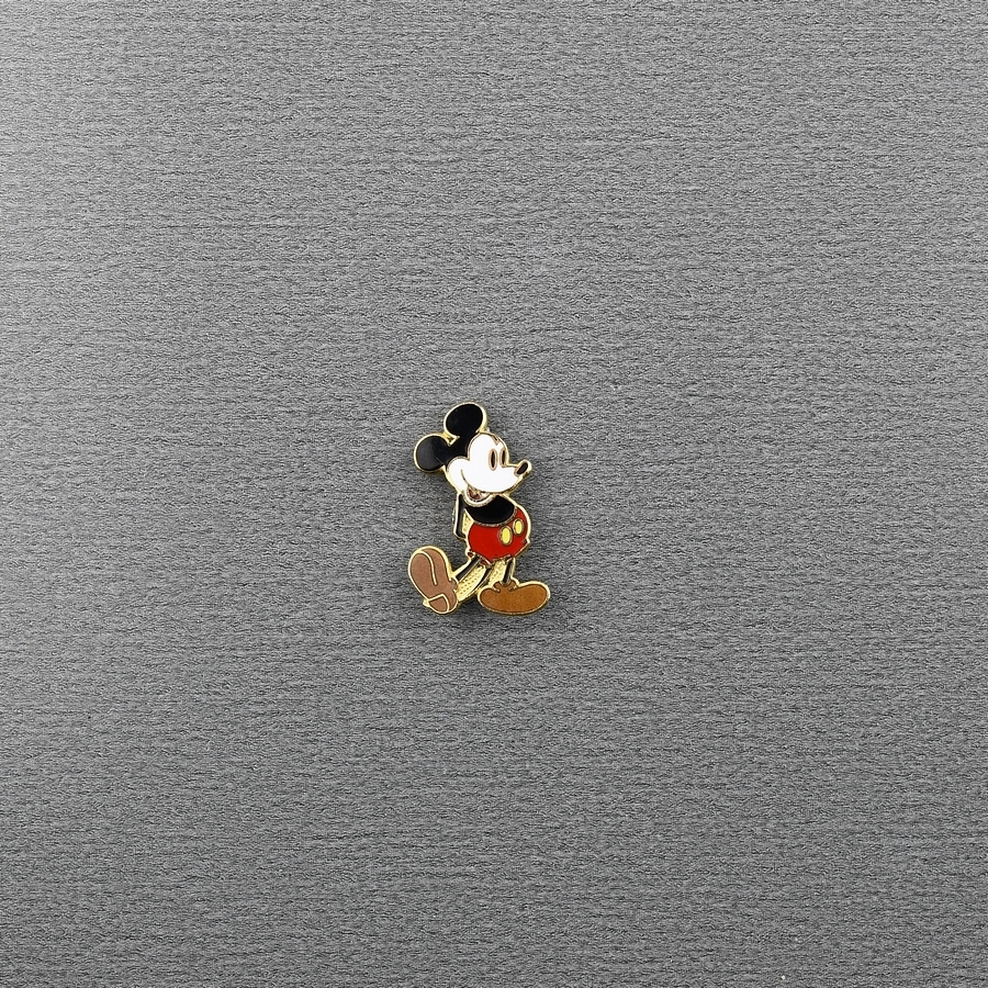 Mickey Mouse - Small - Classic Pose - White Face - Brown Shoes - Yellow Buttons - Tail Between Legs